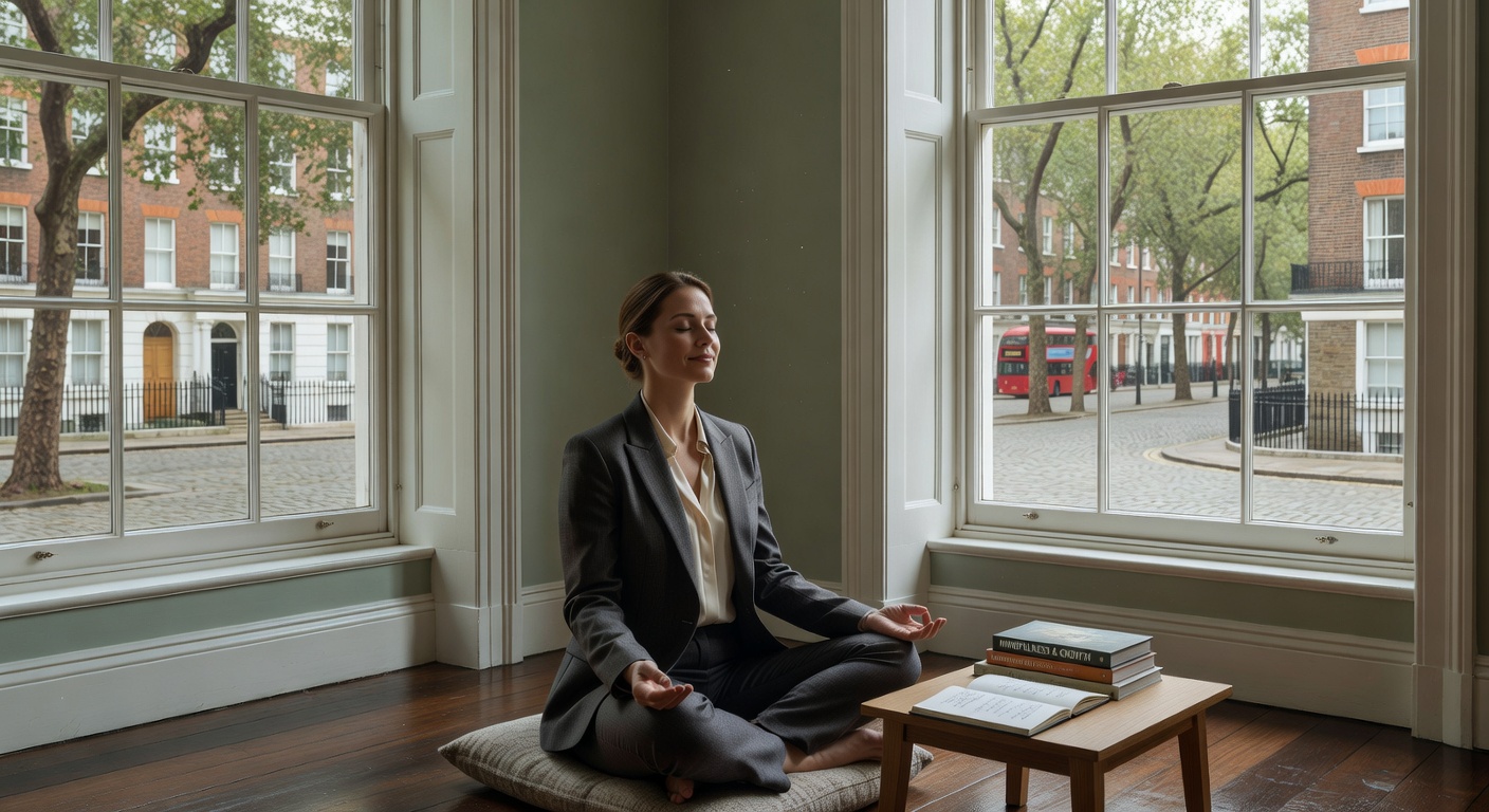 A mindfulness session in a professional setting